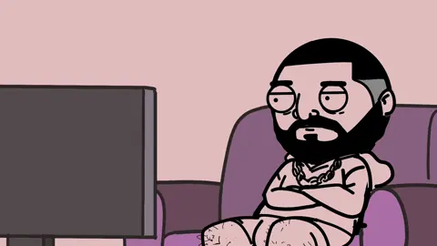 A post by @daybreakanimations on TikTok caption: Drake WATCHING the Superbowl half time show 😂 Audio by @Rich #viral #kendricklamar #animation #SuperBowl