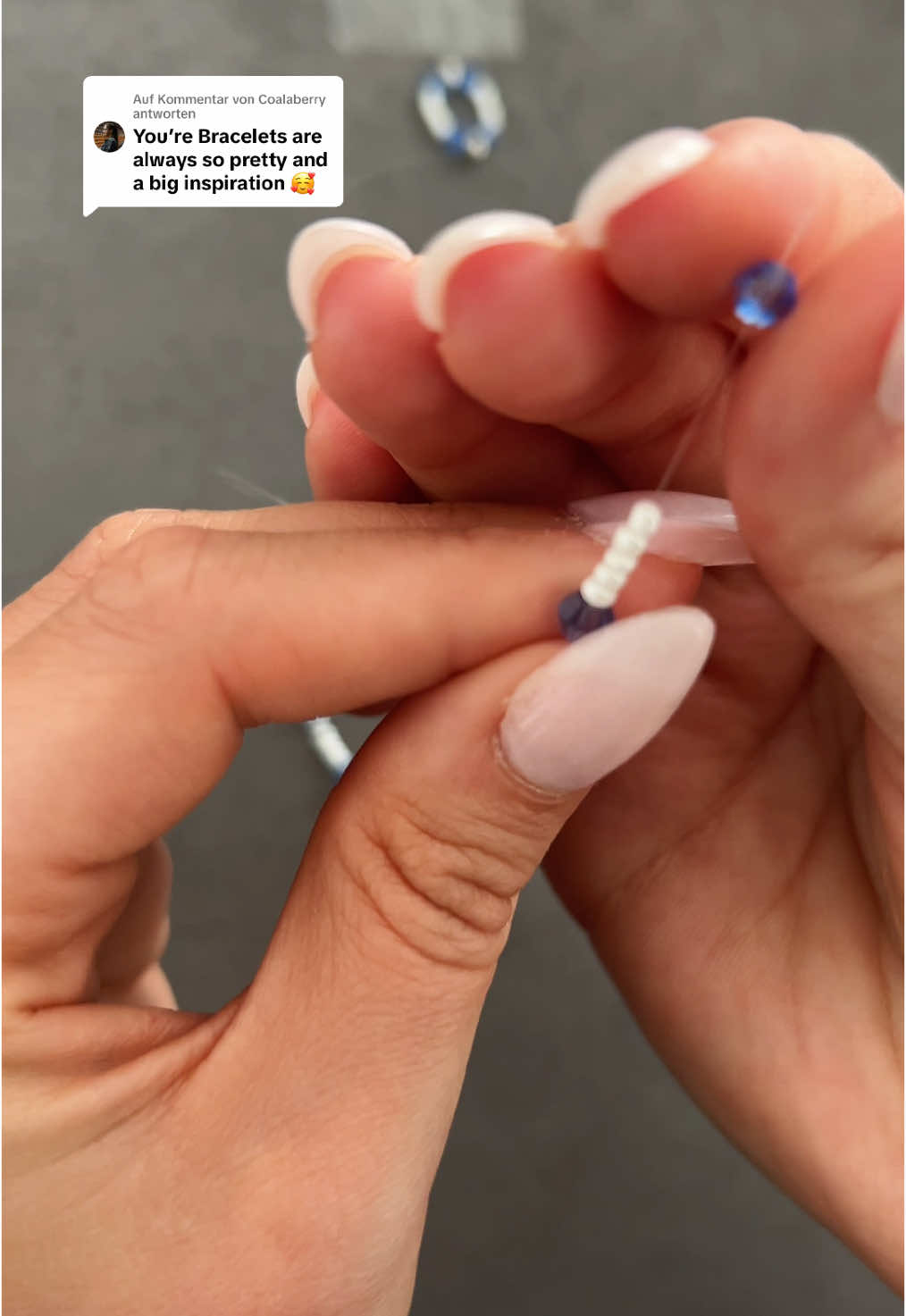 A post by @innava.jewelry on TikTok caption: Antwort auf @Coalaberry #tutorial #beads #smallbusiness #handmadejewelry #viral #fyp #friendshipbracelets #beadsjewelry #handmade #bracelettutorial #makethefriendshipbracelets #stepbystep #tylorswift #braceletmaking #diybracelet #erastour #ttpd #thetorturedpoetsdepartment #swiftie 