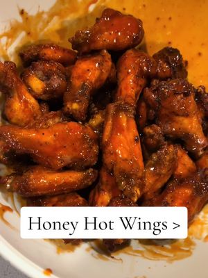 A post by @dineinwithdenise on TikTok caption: honey hot wings 😮‍💨 #wings #hothoney #honeyhot #appetizer #tiakemp #creatorsearchinsights 