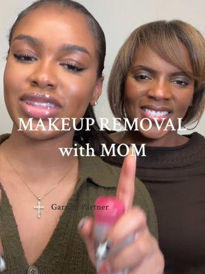 A post by @charismastev on TikTok caption: #AD I had to put my mom on the best makeup hack — EASY + EFFORTLESS makeup removal with @GarnierUSA Cleansing Water! so gentle, magnetically lifts dirt + impurities, and much better than that washcloth 😂🩷🫧  #Garnierpartner #Garnierskincare 