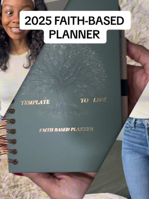 A post by @kirstierobbb on TikTok caption: I’m so happy that @Template to Life sent me over this faith based planner so that I can get my life together in 2025!! We’re reading the word and planning with God this year- not without him!!  Get your life right with #templatetolife #faithbasedplanner #planners #christiantiktok #tiktokshopfinds #2025planner #planning 