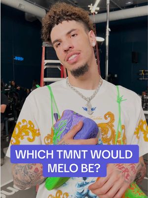 A post by @puma on TikTok caption: He’s funny, playful, and likes pizza, call him Michelangelo. @TMNT #LaMeloBall #NBA #Basketball #TMNT