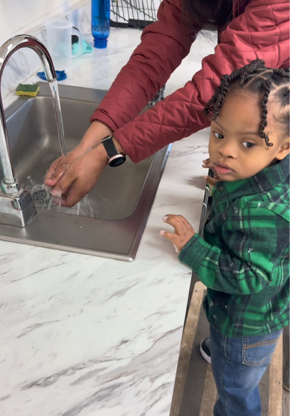 A post by @beautdeeandthebunch on TikTok caption: Omg! I AM NOT OK. Jayceon started school today 😭😭😭 Also me: I’m so grateful. Between getting him approved for school (accompanied by everything thing else like therapy, getting all the right people involved to help my baby on he’s special journey as an Up Syndrome baby & also my decision to not vaccinate my kids has been hell for me) It hasn’t been easy to say the least…… it’s been quite a roller coaster ride if you ask me. But one step at a time and everything will work out exactly how it suppose to.  Jayceon was ok until@I walked back in then he started crying for some reason. 😩 I know for a fact he won’t eat that breakfast bc he’s sooo picky and eats only certain foods. He only likes like 4 things in this world. lol seriously. #beautiishername #foryoupage #fyp#fypシ゚viral #fyp 