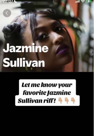 A post by @popzangles on TikTok caption: I wanna do a Jazmine Sullivan riff breakdown again! Tell me your faves, let’s goooo ❤️ #vocalcoach #singer #jazminesullivan #singing #rnb #riffsandruns #trendingvideo #fyp #foryoupagе 