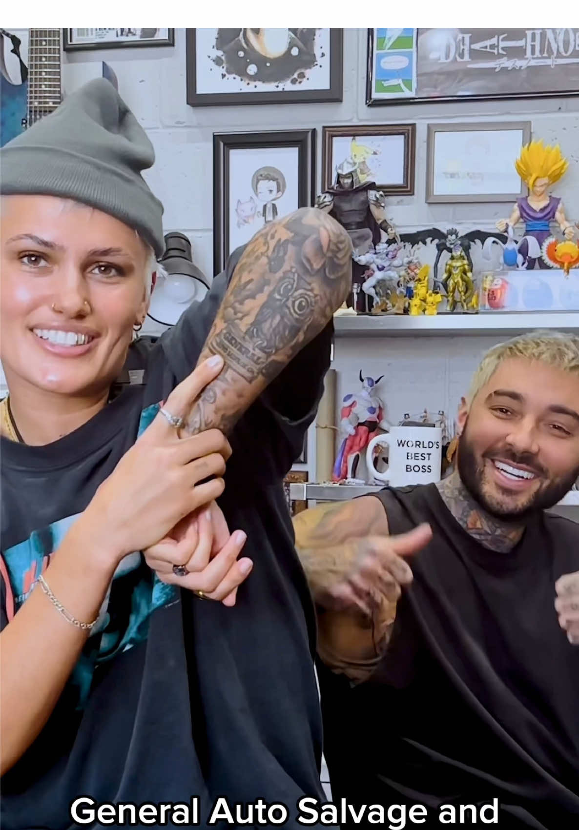 A post by @romeolacoste on TikTok caption: This was so cute 💜 To book a tattoo, text: (747) 333-6601