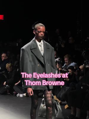 A post by @hautelemode on TikTok caption: the feathers 😍😍😍 #fashion #thombrowne #lashes #beauty 