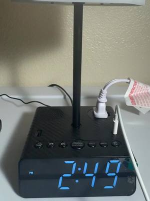 A post by @kripaprasai7 on TikTok caption: Table lamp with dual alarm clock,charging station,usb c and a#TikTokShop #goviral 