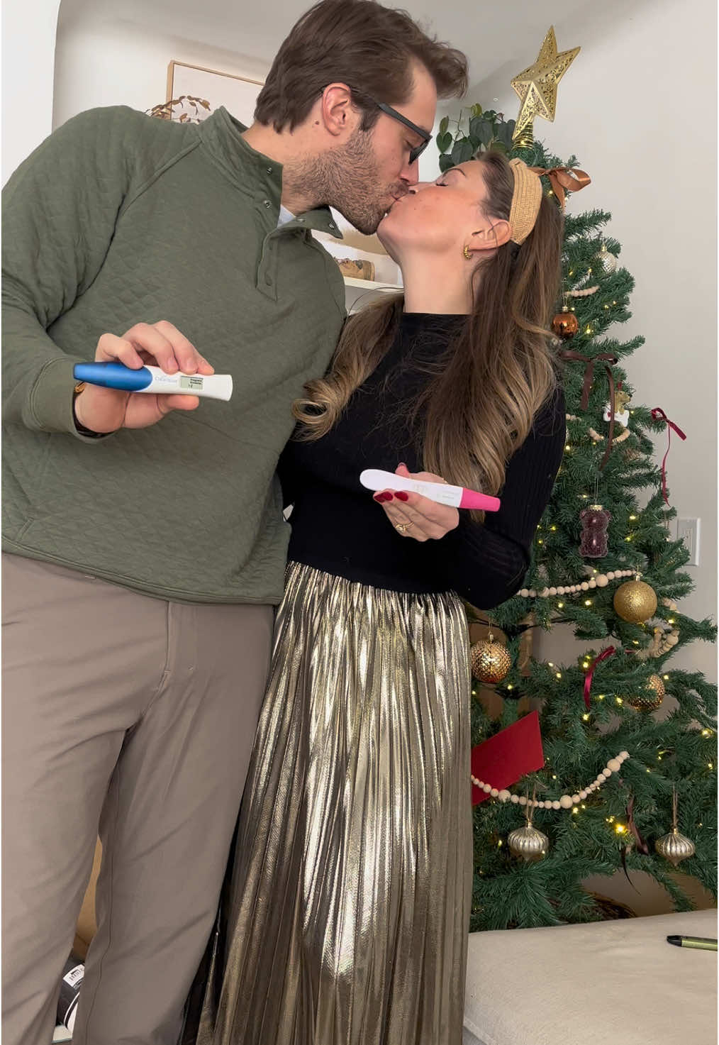 A post by @ashleighbee on TikTok caption: I’ve been waiting a long time to post this video! Baby G coming Summer 2025 #ivf #infertility #infertilityjourney #pregnant #baby 