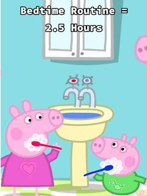 A post by @peppapig on TikTok caption: Sometimes bedtime is its own sport 😴 #peppapig #parentsoftiktok #bedtime 