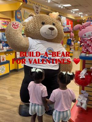 A post by @damayaadanae_ on TikTok caption: Took the girls to @Build-A-Bear as an early valentines day gift, it was such an amazing experience!♥️  #BuildABear_Partner #BuildABear #ValentinesDay #valentinesdaygiftideas 