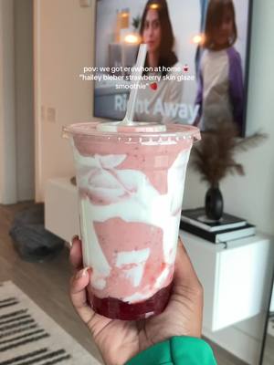 A post by @jaaliyahs on TikTok caption: If you love strawberries, this is FOR YOU😍 #erewhon #trending #fypシ #strawberry #haileybieber #smoothierecipe #smoothies #ValentinesDay #homebarista #aesthetic 