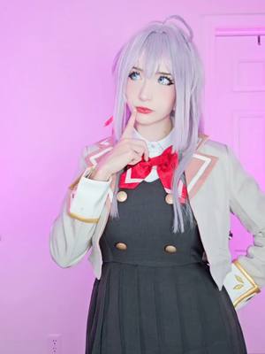 A post by @skyexxsummers on TikTok caption: Orange car 😺#alyasometimeshidesherfeelingsinrussian #alyacosplay #animetiktok  #cosplay #fyp 