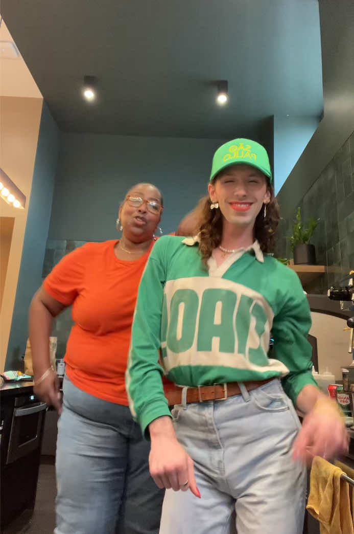 A post by @codalimarcus on TikTok caption: 💃🏾💥 Aunty and I love to boogie on down 🕺🏻🪩!! #disco #baila #aunty #boogie ⚡️🩰
