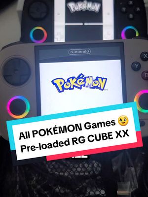 A post by @christranshop on TikTok caption: Replying to @dee_janko ALL PRE-loaded #pokemongames #RgCubeXX comes with 18k+ pre-loaded games. it's the best emulator to play #ps1 #nds perfect gift for someone who grew up playing old school video games like this. you can always download more games for free let me know if you have any questions or games you need me to look up #retrogaming #gaming #emulator #90skids #nostalgia #nostalgic #videogames #handheld #gamingconsole #anbernicRgcubeXX #rg40xxH #giftideas #guygifts 