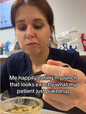 A post by @shay.claunch on TikTok caption: Life in the medical field 🫶🏼 #funnynurse #newgradnurse #nursingstudent #nursehumor #nurselife #eatwithme #mukbang #laughwithme 