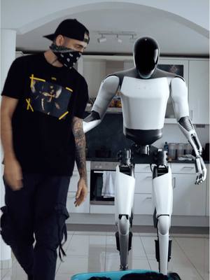 A post by @dannero on TikTok caption: This could be our future… #tesla #optimus #future #story #robot #cinematography #edit 