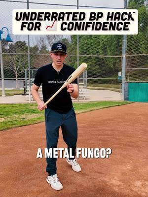 A post by @catchingmadesimple on TikTok caption: Would you ever swing a metal fungo? 🤔⚾ In college, we swung them all the time Coach would soft toss, we’d take hacks, and balls would fly over the fence 🚀 Confidence? 📈 Through the roof. I’m a fan of the metal fungo Yay or nay? #BaseballTraining #FungoLife #baseball #softball