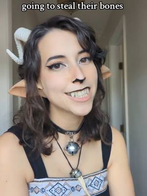 A post by @goforthegoat on TikTok caption: I can quit anytime I want, I just don't wanna 🦴 #faun #fae #LARP #dnd 