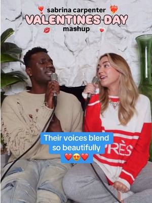 A post by @covernationofficial on TikTok caption: The perfect Valentine's duet mashup ❤️❤️ @Ni/Co covering #juno + #bedchem + #espresso by @Sabrina Carpenter 😍 #ValentinesDay #mashup #cover #duet #sabrinacarpenter  #coversforlovers 