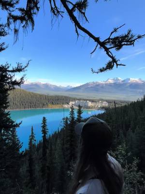 A post by @emily_holler on TikTok caption: So surreal 🥾🏔️🌲 Lake Louise #traveltiktok #traveltok #lifestyleblogger #Lifestyle #banff #banffnationalpark #Vlog #viral #trending #fyp #Hiking #hikingadventures #hikingszn 