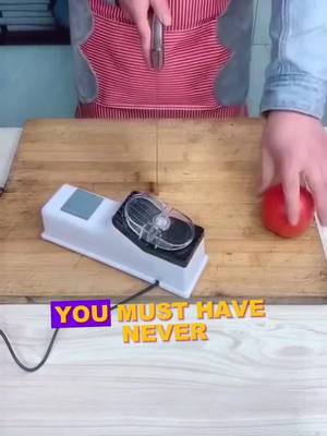 A post by @goodiesarehere on TikTok caption: Fully automatic knife sharpening stone, all the knives in the house can be sharpened easily, sharpening knives never ask for help again #HomeGoods #ElectricKnifeSharpener 