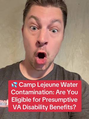 A post by @vaclaimsinsider on TikTok caption: 💦 Camp Lejeune Water Contamination: Are You Eligible for Presumptive VA Disability Benefits? #vaclaims #vadisability #vabenefits #vadisabilitybenefits #camplejeunewatercontamination #vaclaimtips #vaclaimhelp #vaclaimssupport #veterans #disabledveteran #vaclaimsinsider 