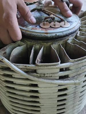 A post by @dustyoldstuff on TikTok caption: the inside of a #monitortop refrigerator. #1920s #1930s #restoration 