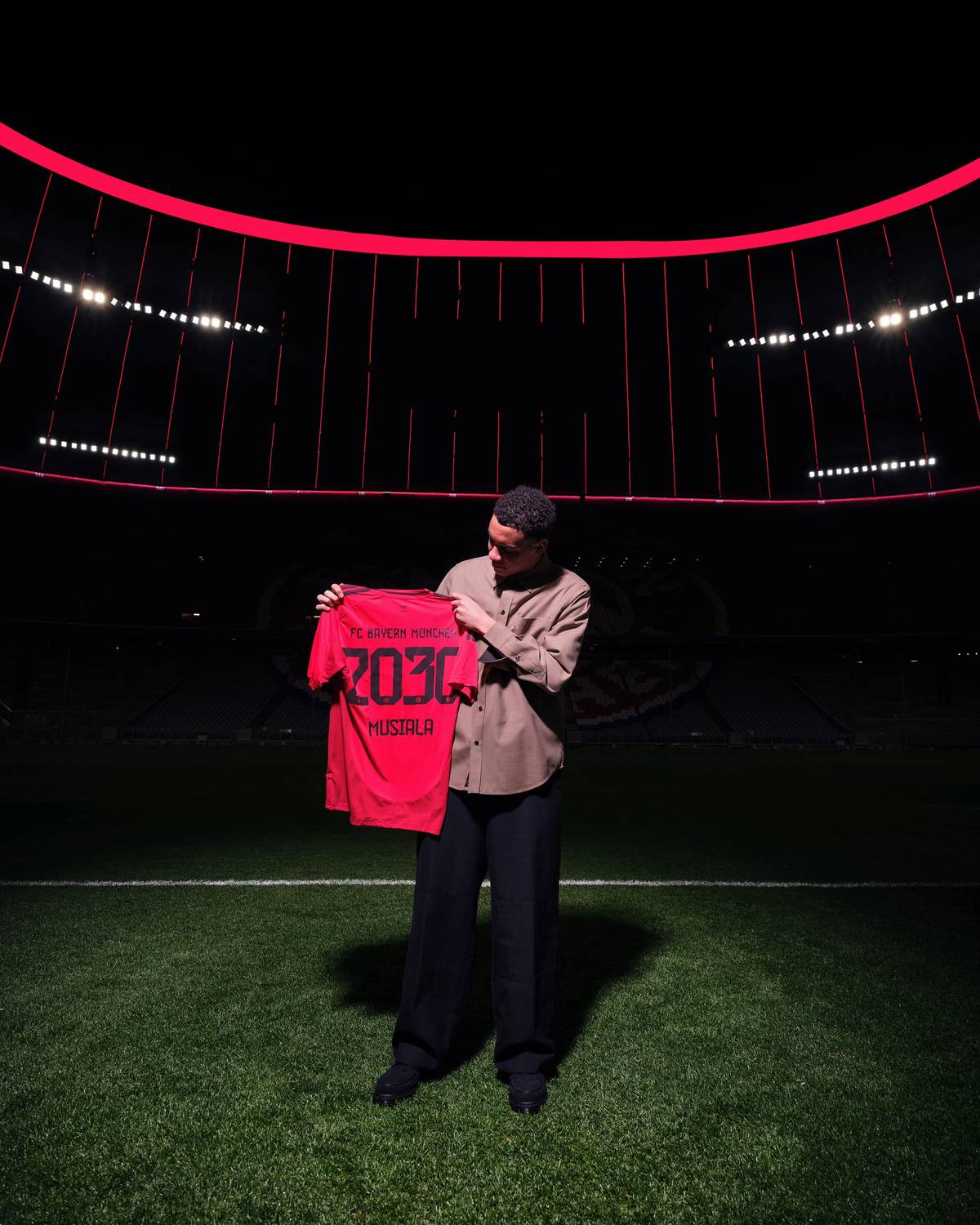 A post by @jamalmusiala on TikTok caption: Happy to continue this journey! Ready for what’s next and giving my all for the club and our incredible fans – let’s create memories ❤️