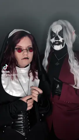 A post by @mokuchan018 on TikTok caption: I’M BAAAAAAAACK Also Happy Valentine’s Day ❤️ @🐙Ink🐙  #ghost #ghostbc #thebandghost #ghostband #papaemeritus #papaemeritusi #primo #primoemeritus #primoemerituscosplay #sisterofsin #siblingofsin #sisterofsincosplay #siblingofsincosplay #sisterofsinoc #siblingofsinoc #sistercamellia #mokuocs 