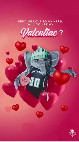 A post by @bigellieliberty on TikTok caption: Sending love to my herd 💝 Happy Valentine’s Day‼️ 🫶 #nyliberty🗽🏀 @nyliberty #wnba #ellietheelephant #valentinesday #fy 