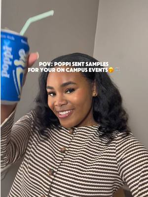 A post by @iamtati.b on TikTok caption: @Drink Poppi >> I can’t wait to share with my friends on campus 🫶🏾 #drinkpoppi #poppi #poppipartner  #poppiambassador #poppicreamsoda