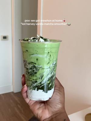 A post by @jaaliyahs on TikTok caption: This is for all of my matcha lovers😍 created by one of my favs @loriharvey 🥰 #matcha #loriharvey #trending #erewhon #fypシ #homebarista #smoothie #smoothierecipe #matchalover #atlanta 