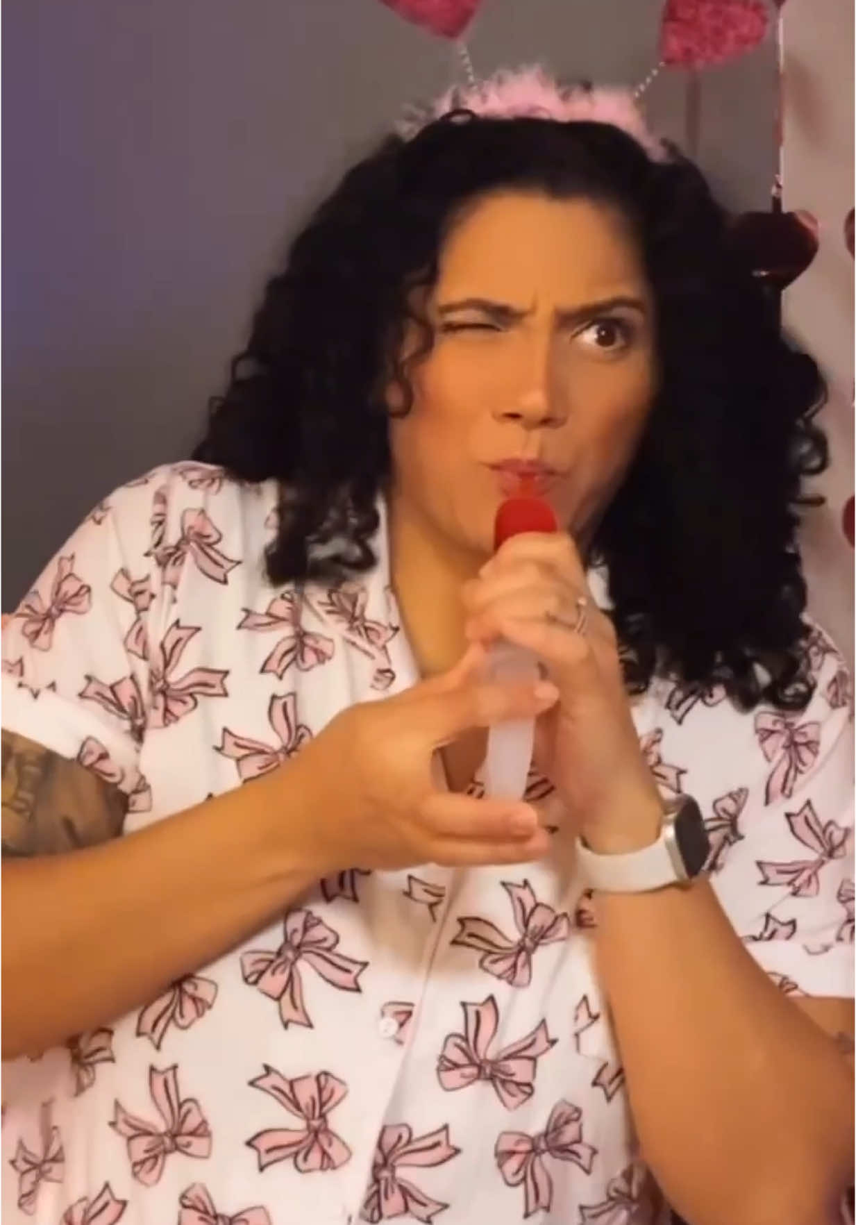 A post by @liranzosisters on TikTok caption: Our Galentines 2025 💕 why does Daphne always think I’m up to something ? 😭😭😂😂  #galentines #galentinesday #valentinesparty #shotsshotsshots #jelloshots #dominicansisters 