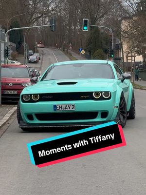 A post by @ayki_23 on TikTok caption: Moments with Tiffany 🩵🩵🩵 #fyp #fypviralシ #v8 #dodgechallenger #tiffany #viralvideos 