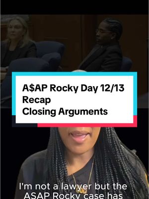 A post by @imnotalawyerbut on TikTok caption: on the final days of the A$AP Rocky trial, Rocky's lawyer Joe Tacopina and both state prosecutors, John Lewin and Paul Bradley Przelomiec, give closing arguments.  The state argued there is only one question that jurors need to answer, "was the gun real or fake?" while Tacopina argues the victim in this case, Terrell 'Relli' Ephron and his credibility are at issue here. The jury, made up of 7 women and 5 men, will begin deliberations on Tuesday about if Rakim 'A$AP Rocky' Mayers is guilty on both counts of Assault with a semi-automatic firearm, stemming from a November 6, 2021 incident in Hollywood, California.  Rocky is facing up to 24 years but prosecutors have said they will recommend 8 years.  Rihanna brought her and Rocky's 2 toddler sons, RZA and Riot, to court on day 12. You can at times hear them in the background.