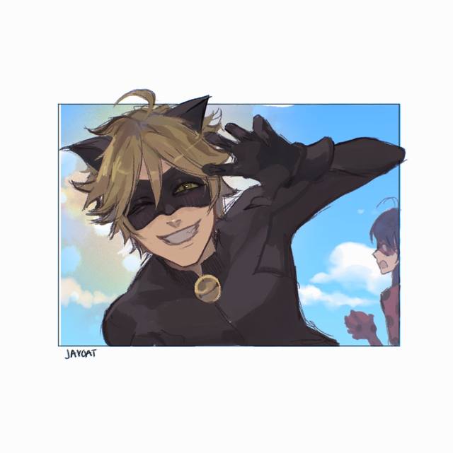 A post by @jayoat on TikTok caption: got a big new body and i whip it like a pro.. Heh .. Get it…. #miraculous#miraculousladybug#catnoir#chatnoir#Art#drawing#fanart#fyp#foryoupage#anime#redraw#adrienagreste#ladybug#digitalart