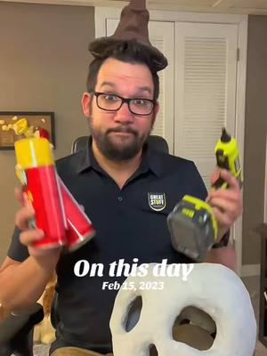 A post by @rugormat on TikTok caption: Excited to be back! Follow for more! #halloween #crafts #imakethings #DIY #sprayfoam #onthisday #halloweendiy