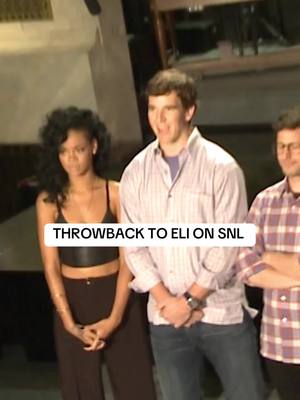 A post by @nygiants on TikTok caption: In honor of #snl50 throwback to when Eli hosted SNL 😅 #snl #elimanning #saturdaynightlive 