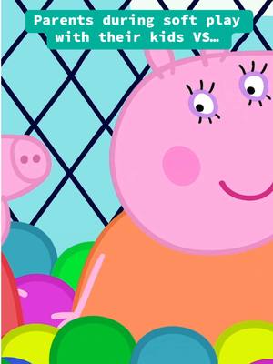 A post by @peppapig on TikTok caption: It’s inevitable when going to soft play 😅 #peppapig #parentsoftiktok #parenting 