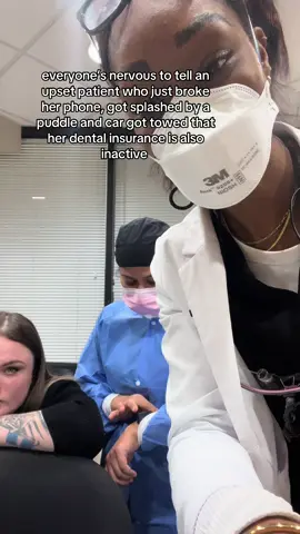 A post by @temmiemeggs on TikTok caption: i told them i would rock paper scissors even though they need to learn how to handle hard conversations loll good thing i won #fyp #badday #dental #mondays