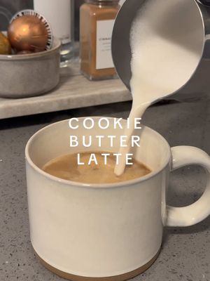 A post by @homewithhellen on TikTok caption: I’m loving this cookie butter latte ☺️ What drink should I try next?  #coffee #cafe #athomecoffee #coffeetok #cookiebutter #cookiebutterlatte #nespresso #nespressovertuo #nespressovertouplus #homedecor #neutralhome #neutraleasthetic 