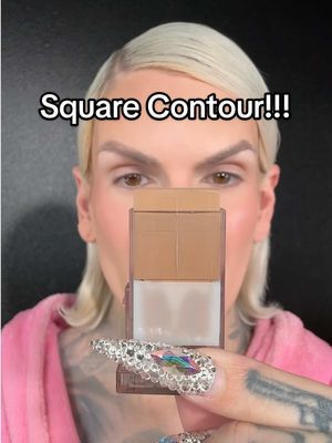 A post by @jeffreestar on TikTok caption: Square contour?? 😱 Is the @Scrandie Beauty snatched #contour block Jeffree Star Approved?! #makeupreview #jeffreestar #indiemakeup #beautytips #makeup #kosas #hudabeauty #fyp 