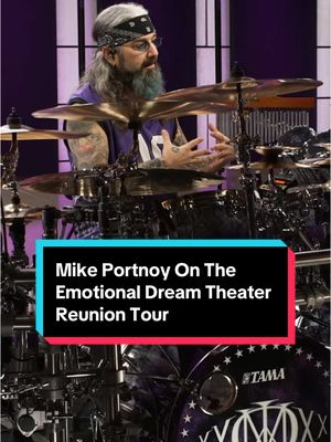 A post by @drumeoofficial on TikTok caption: Mike Portnoy on the Emotional Dream Theater Reunion Tour. 🚐 Head over to the Drumeo channel to watch the full conversation with Mike Portnoy, where we discuss the new Dream Theater album Parasomnia and the 40th anniversary tour. 🎬 #dreamtheater #progressivemetal #progrock #johnpetrucci #mikeportnoy #jordanrudess #johnmyung #jameslabrie #mikemangini #parasomnia #metropolispt2 #scenesfromamemory #octavarium #thespiritcarrieson #instrumental #drumgods 