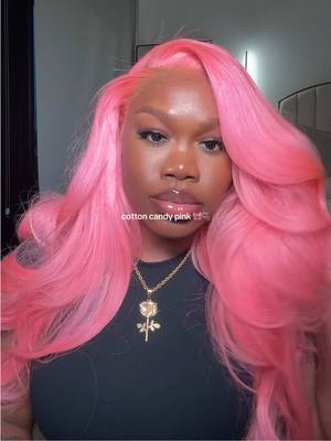 A post by @ebonyrosaa on TikTok caption: @Tunefulhair @Tunefulhairwig 26 inches Pink Frontal Wig Only for $189 #tunefulhair #coloredhair #pinkhair 