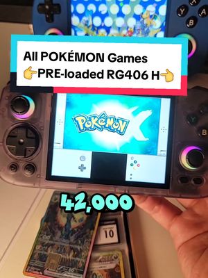 A post by @christranshop on TikTok caption: Replying to @magikartmart All PRE-loaded #pokemongames #Rg406H comes with 42k+ pre-loaded games. It's the best emulator to play #ps2 #GameCube #3ds #nds games perfect gift for someone who grew up playing old school video games. And you can always download more games for free let me know if you have any questions or games you need me to look up #retrogaming #gaming #emulator #90skids #nostalgia #nostalgic #videogames #handheld #gamingconsole #anbernicRgCube #rg40xxH #giftideas #guygifts #bdaygift #holidaygift #bestgift #anbernicrg406h #pokemon 