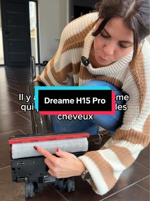 A post by @jimmy_laura_astuces on TikTok caption: Découvrez le dernier aspirateur laveur Dreame H15 Pro, un nettoyage complet, impeccable et sans accroc.  publicité  ✅Couverture complète des trois bords GapFree™️ DescendReach Bras robotisé  ✅TangleCut™️ ne laisse aucun nœud derrière lui  ✅Haute température de 100℃ et auto-nettoyage rapide Thermo Tub™️  ✅Puissance d'aspiration de 21 000 Pa, la meilleure de l'industrie  ✅Jusqu'à 60 minutes d'autonomie / 400m² sans recharge  🛒 Disponible le 17 février avec 100€ de réduction pendant 1 semaine, consultez le lien dans notre bio !