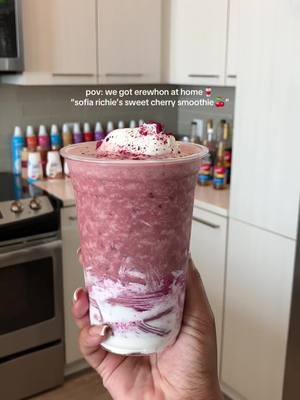 A post by @jaaliyahs on TikTok caption: This one was almost too pretty to drink😍 #erewhon #trending #fypシ #losangeles #sofiarichie #smoothie #smoothierecipe #cherry #cherries #viralvideo #homebarista #atlanta #erewhonmarket 