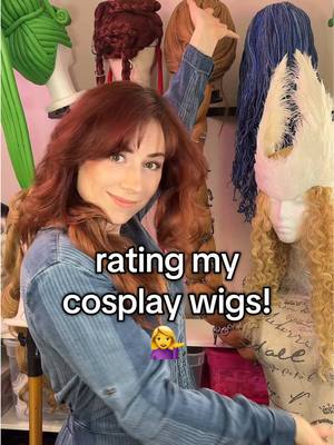 A post by @ceekayye on TikTok caption: rating my cosplay wigs?? which one is yalls favorite lmk 🙏 #cosplay #cosplayer #wig #wigs 