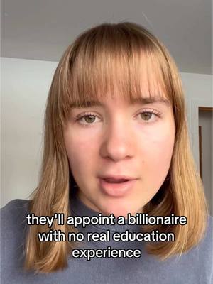 A post by @sunrisemvmt on TikTok caption: Donald Trump wants to gut the Dept of Education so his billionaire donor pals get a tax break.  We can’t let that happen. smvmt.org/mcmahon #genz #school #education #billionairesshouldntexist 