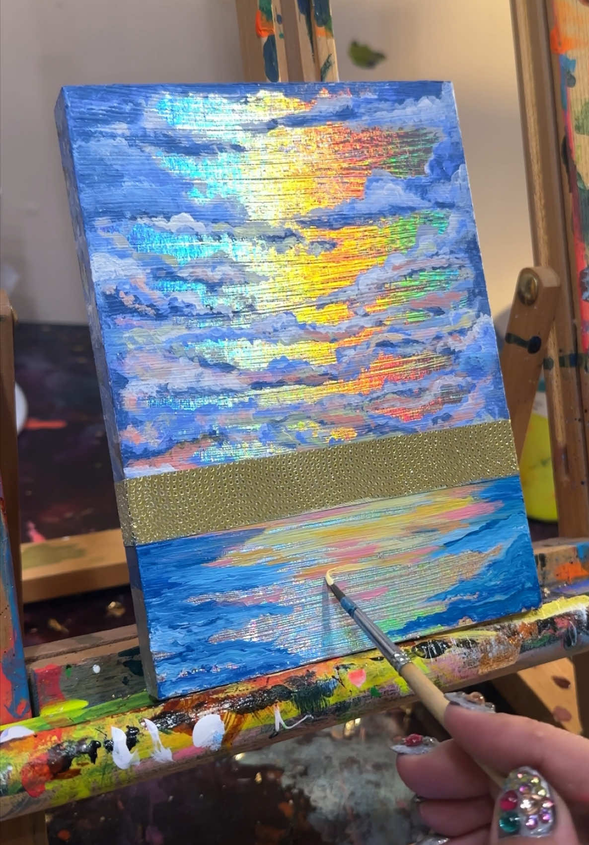 A post by @jessicayoungart on TikTok caption: Grief is hitting hard today. Maybe you needed this too 💔 #griefjourney #griefandloss #Art #painting 